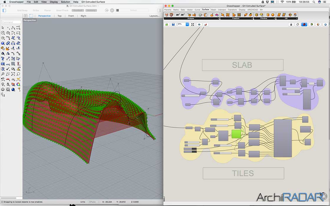 Grasshopper Archicad Extruded surface 03